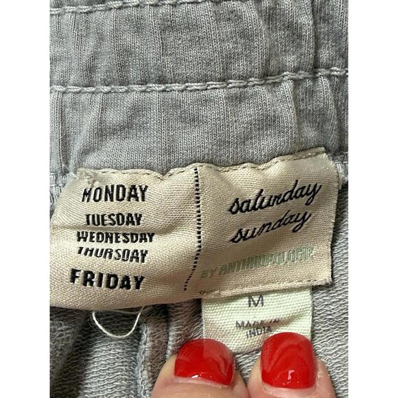 Anthropologie Saturday Sunday Womens Pants Blue Belted Tie Waist Joggers M - Picture 2 of 7